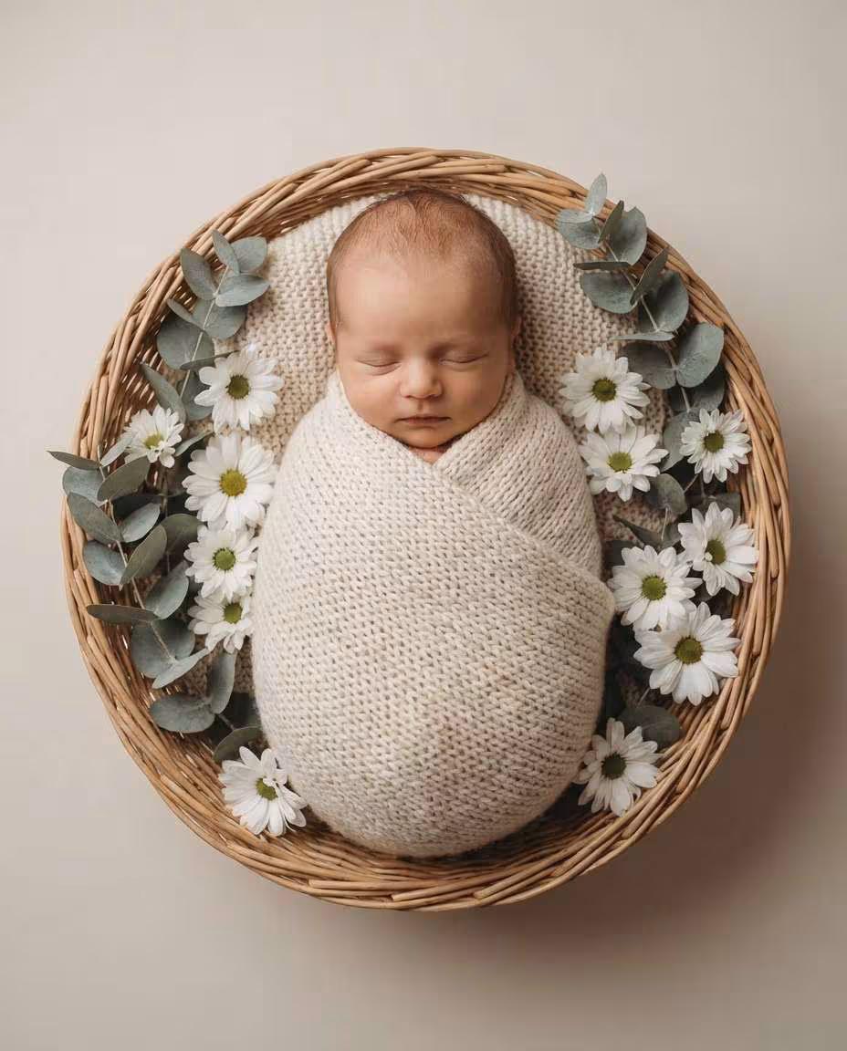 Newborn in Flower Basket prompt preview