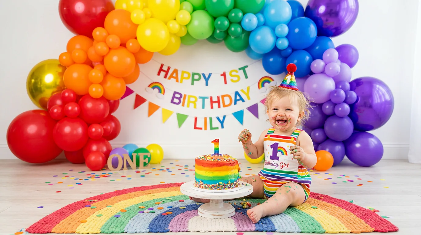 Rainbow Bright Baby Birthday Celebration example