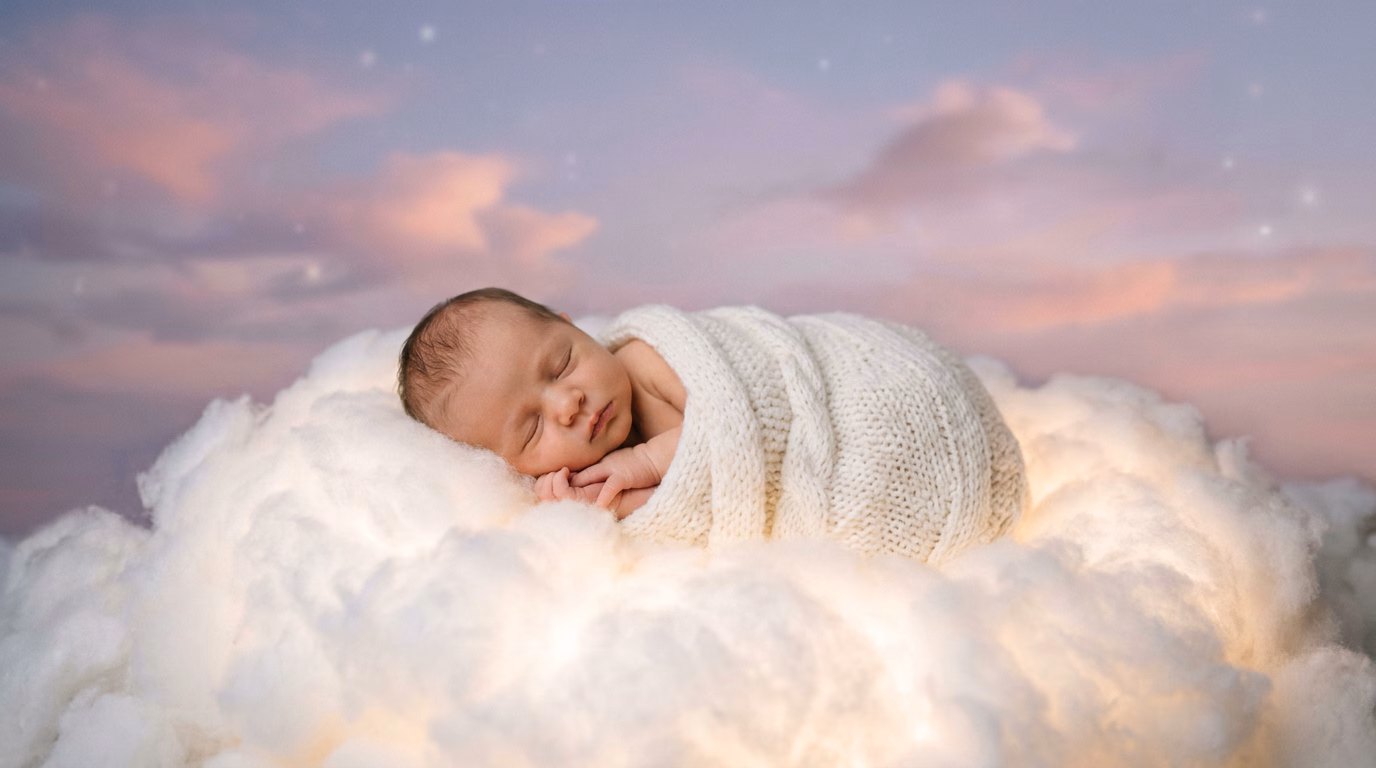 Sleeping Baby on a Fluffy Cloud example