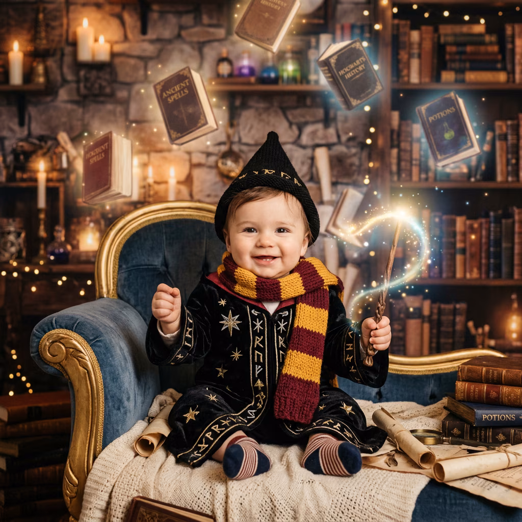 Tiny Wizard Baby with Glowing Wand example