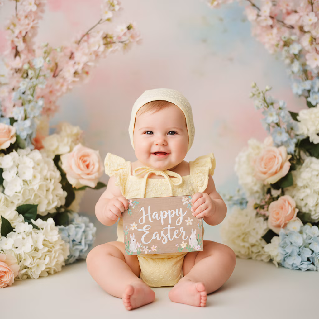 Cinematic Spring Baby Portrait example