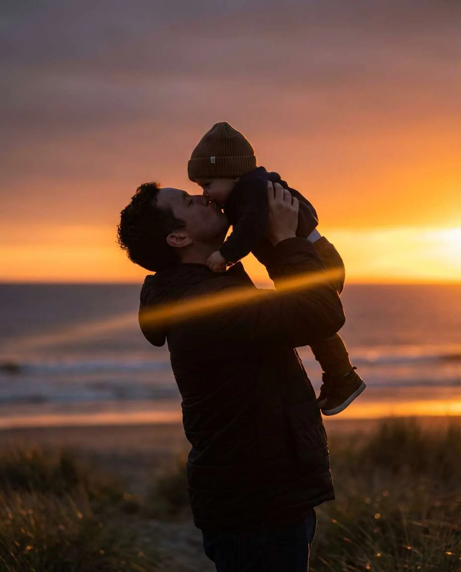Sunset Silhouette Kiss example