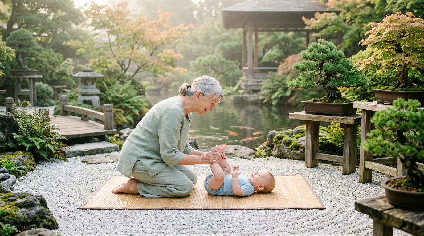 Grandmother Doing Baby Yoga example