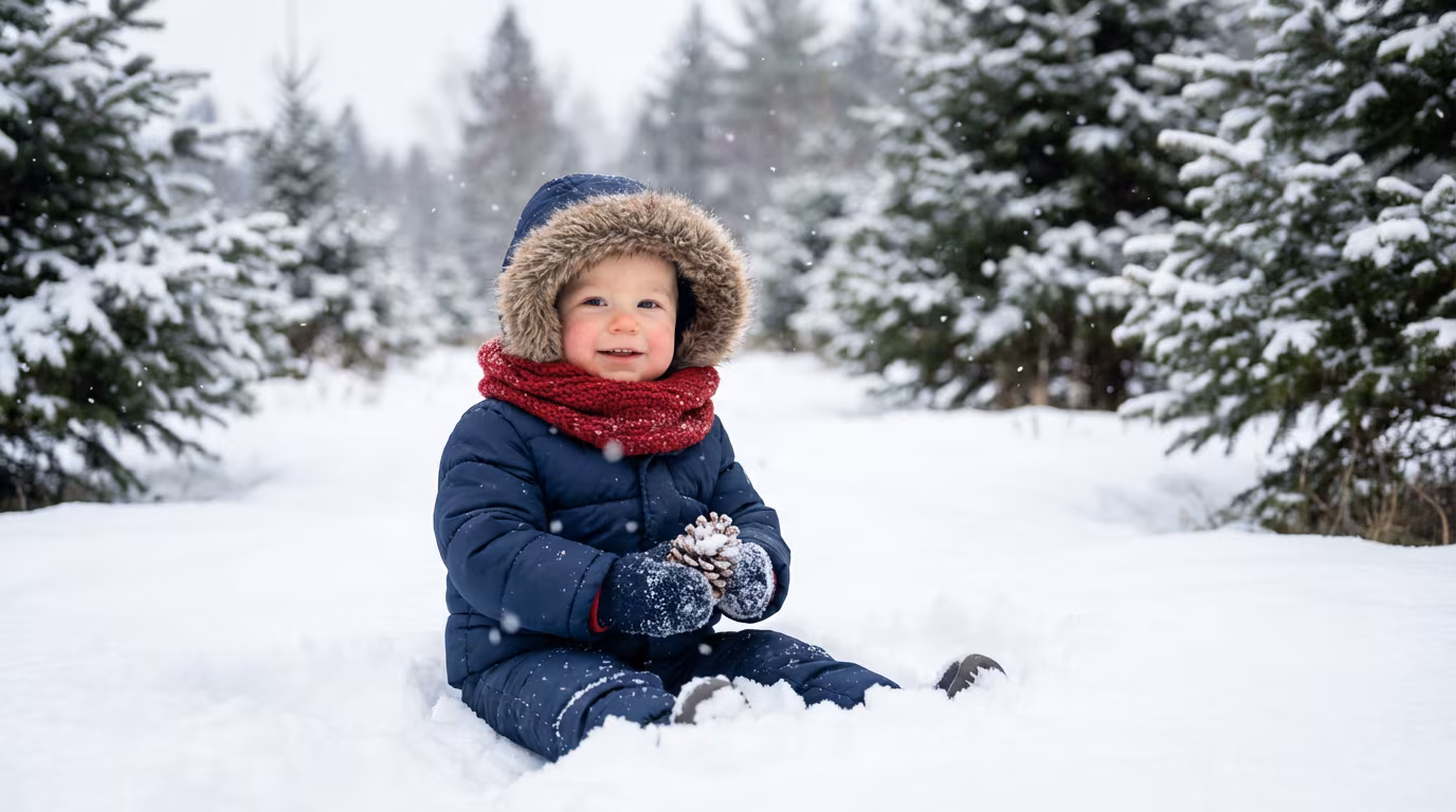 Gemini AI Christmas Baby Photo Outdoor Prompt - Winter Wonderland example