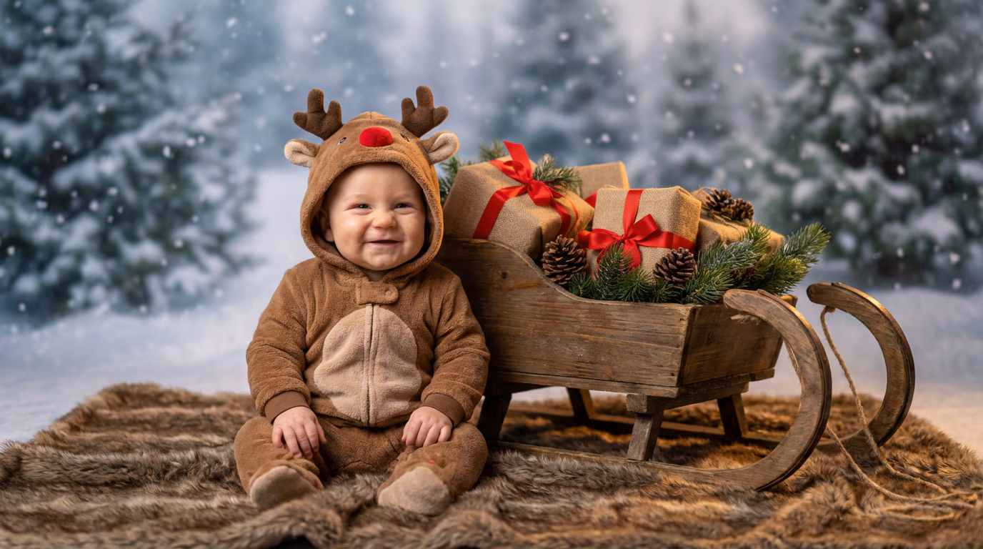 Gemini Christmas Prompt for Baby Boy - Little Reindeer example
