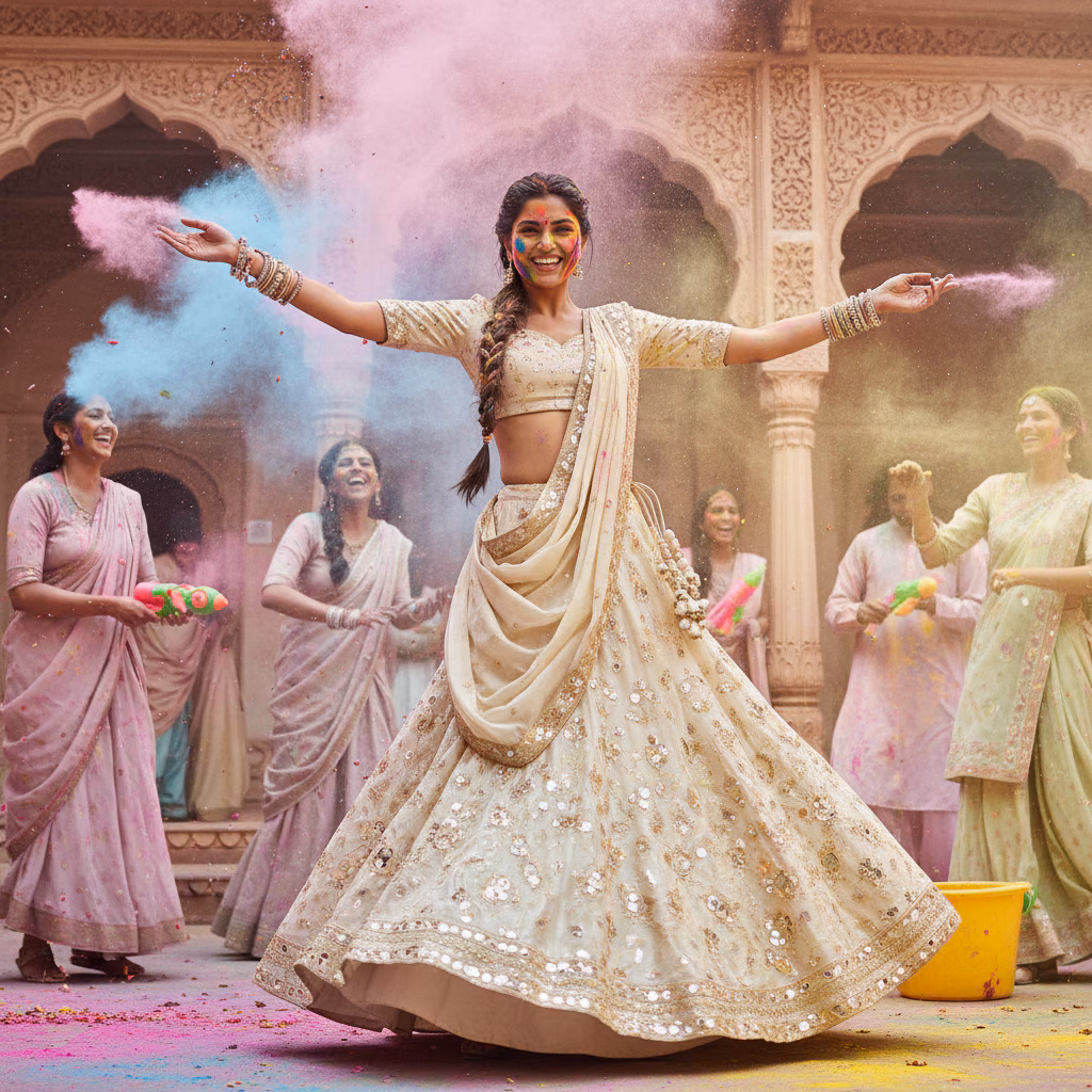 Fashion-Inspired Holi Photoshoot example