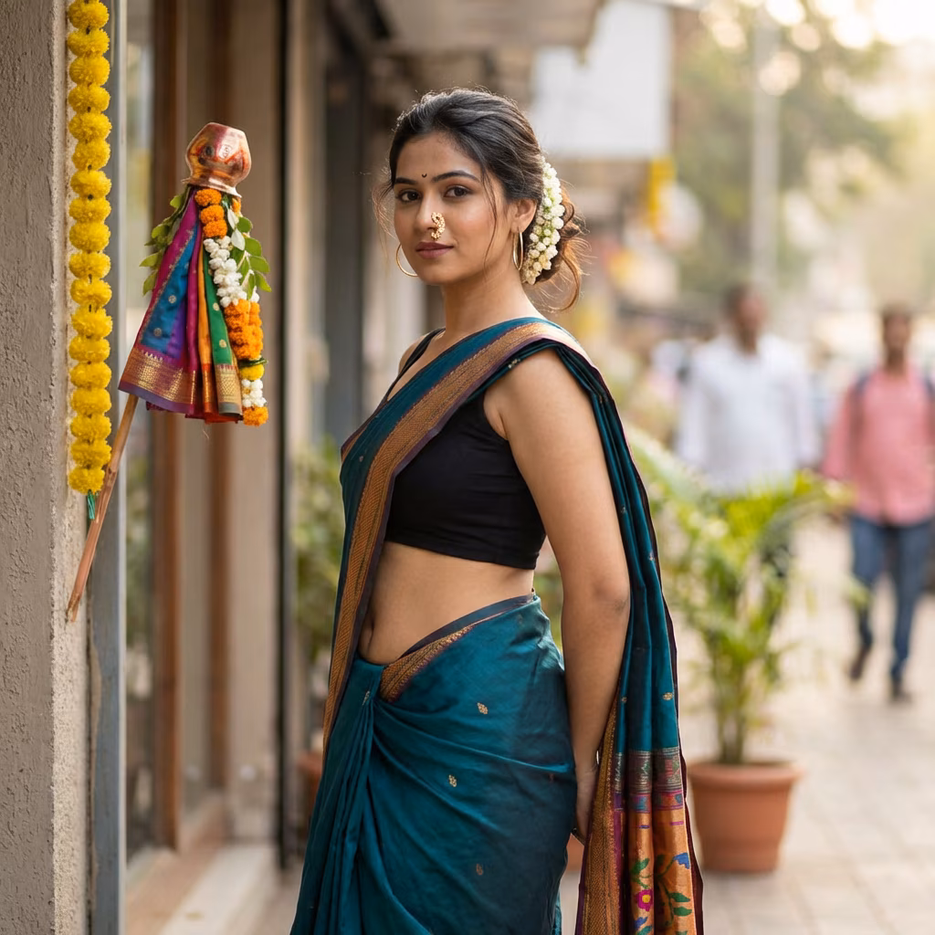 Modern Girl Fusion Nauvari Street Style example