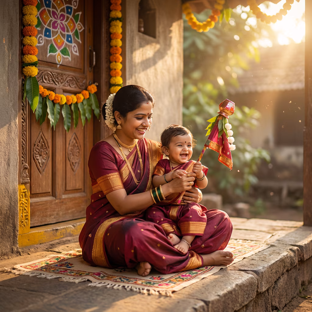 Mother & Baby Girl Matching Nauvari Duo example