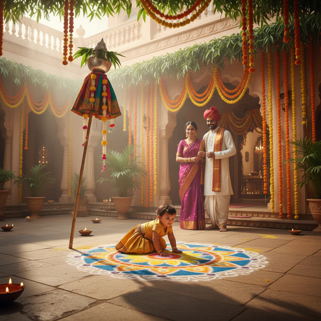 Crawling Baby Gudi Celebration Scene example