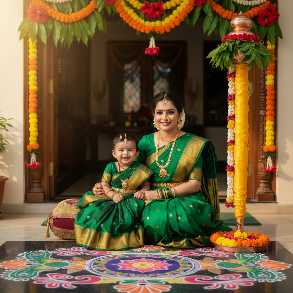 Mother Daughter Gudi Padwa Moment example