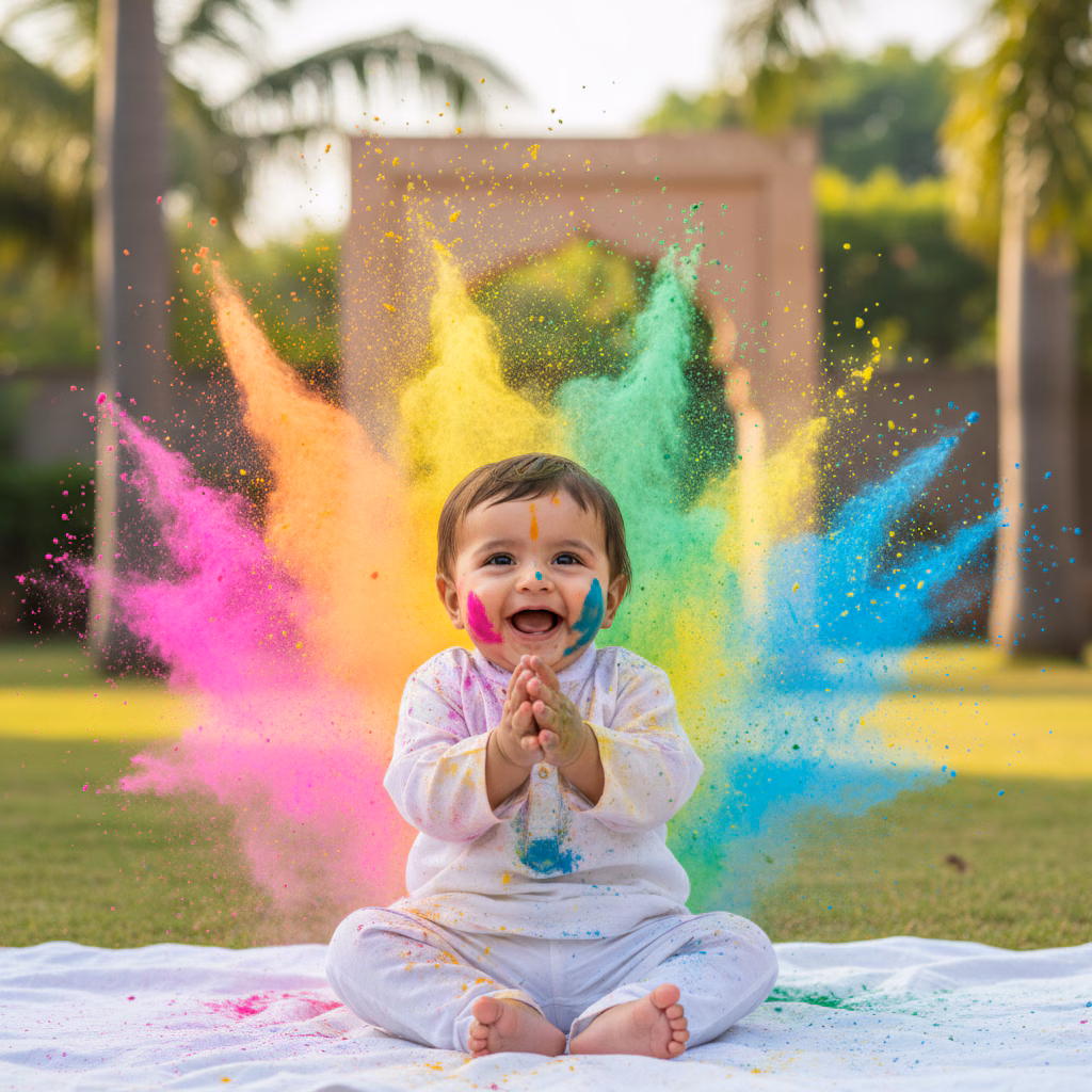 Slow Motion Holi Clap Effect example