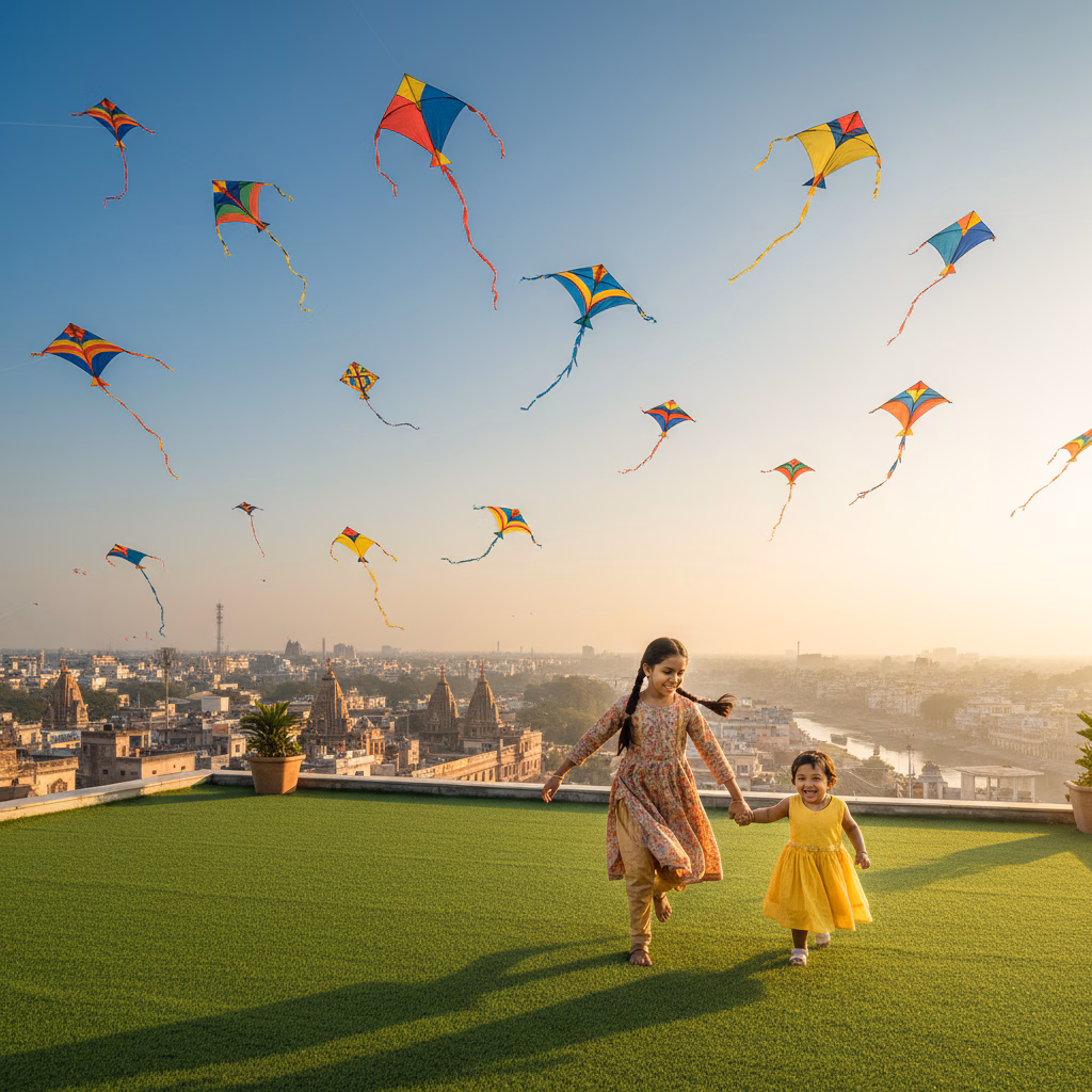 Sisters Running with Kites example