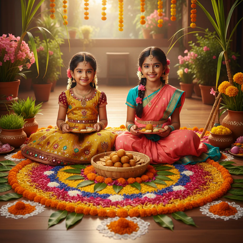 Sisters with Sesame Sweets Basket example