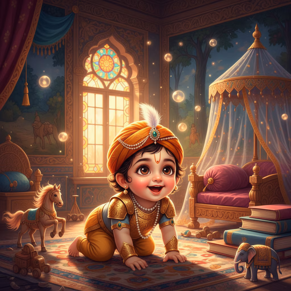 Baby Shivaji In Palace Nursery example