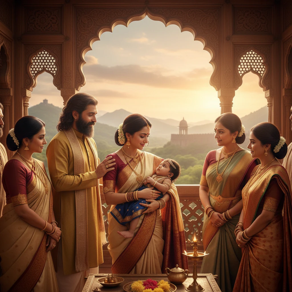 Mother Cradling Baby Shivaji Maharaj example